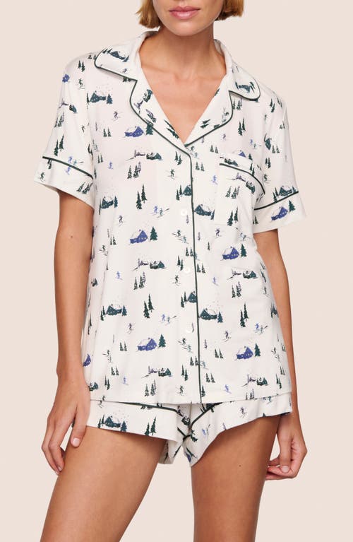 Eberjey Gisele Printed Relaxed Jersey Knit Short Pajamas