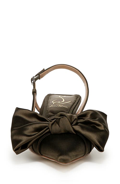 Sam Edelman Treena Bow Plissé Pointed Toe Kitten Heel Sandal