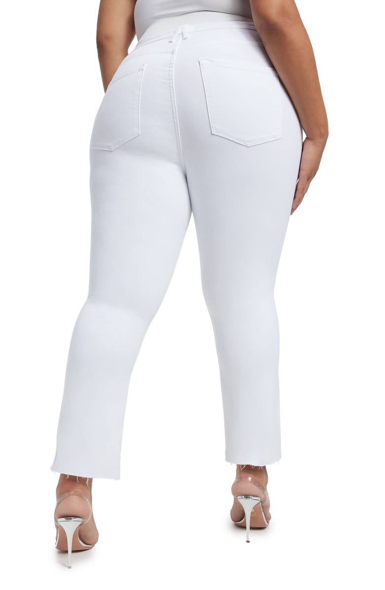 Good American Good Straight High Waist Raw Hem Straight Leg Jeans, Alternate, color, 