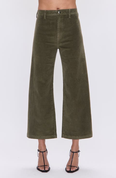 Penny Ankle Wide Leg Corduroy Jeans (Sequoia)
