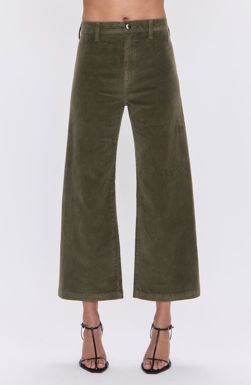 Pistola Penny Ankle Wide Leg Corduroy Jeans In Green