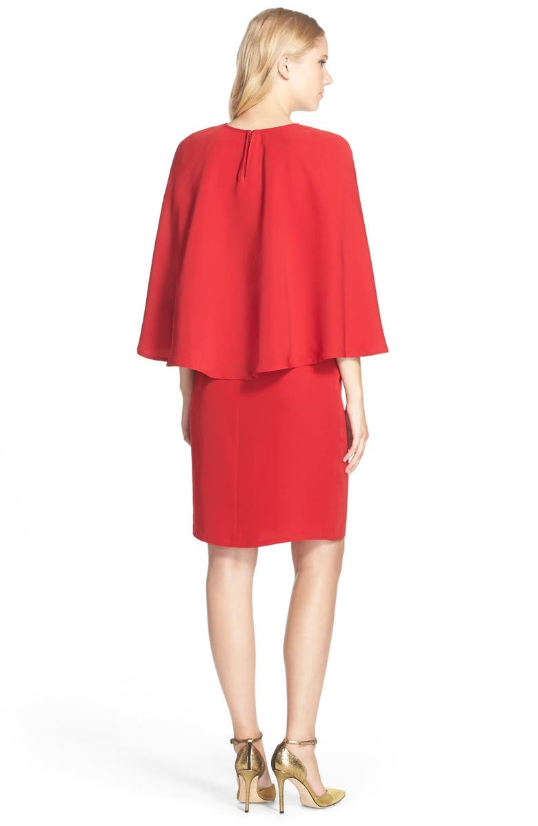 Tadashi Shoji Cape Back Crepe Sheath Dress, Alternate, color,