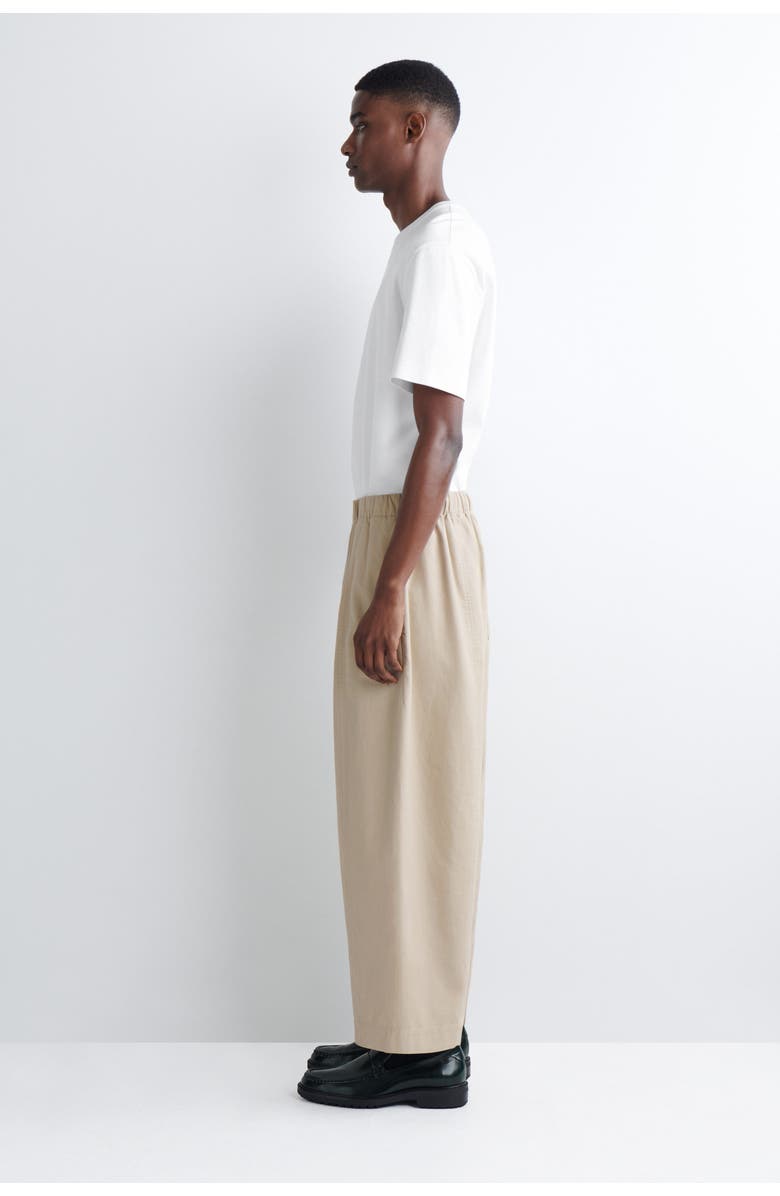 COS Cotton Cropped Barrel-Leg Pants, Alternate, color, Beige