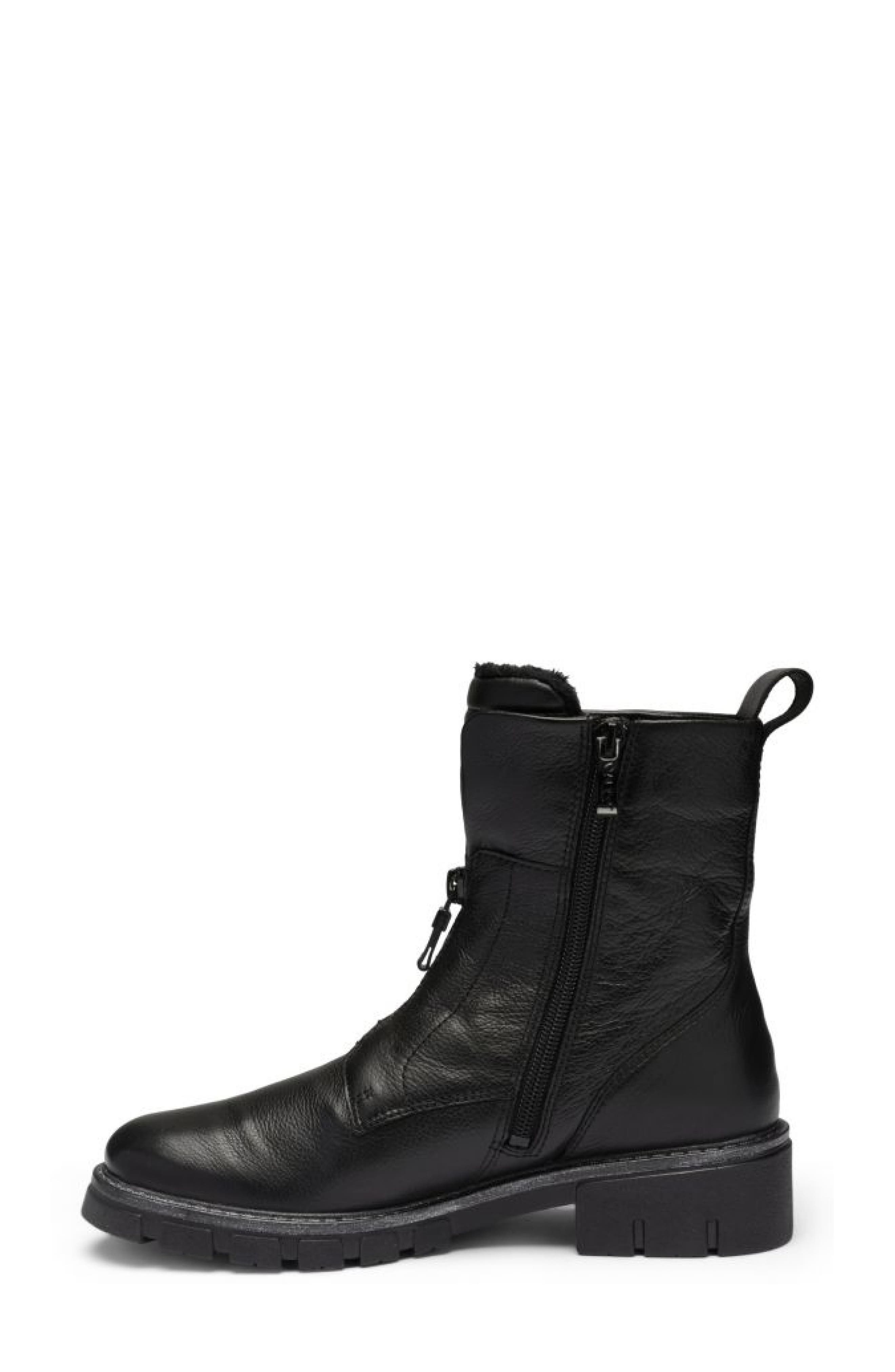 ara Deon Leather Bootie, Alternate, color, Black