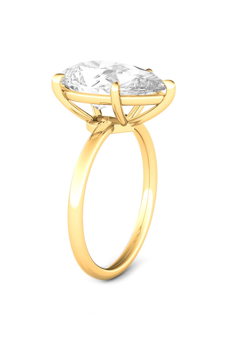 Pear Cut Lab Created Diamond Ring, Alternate, color, 3.00 CTW 18K YELLOW GOLD
