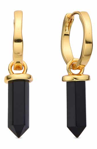EYE CANDY LOS ANGELES Quartz Huggie Hoop Earrings