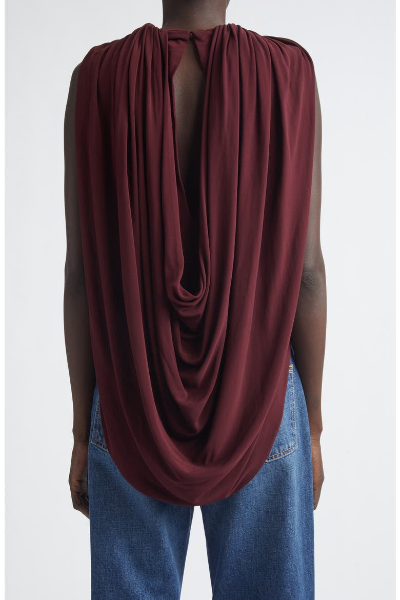 Astor Draped Jersey Top, Alternate, color, MERLOT