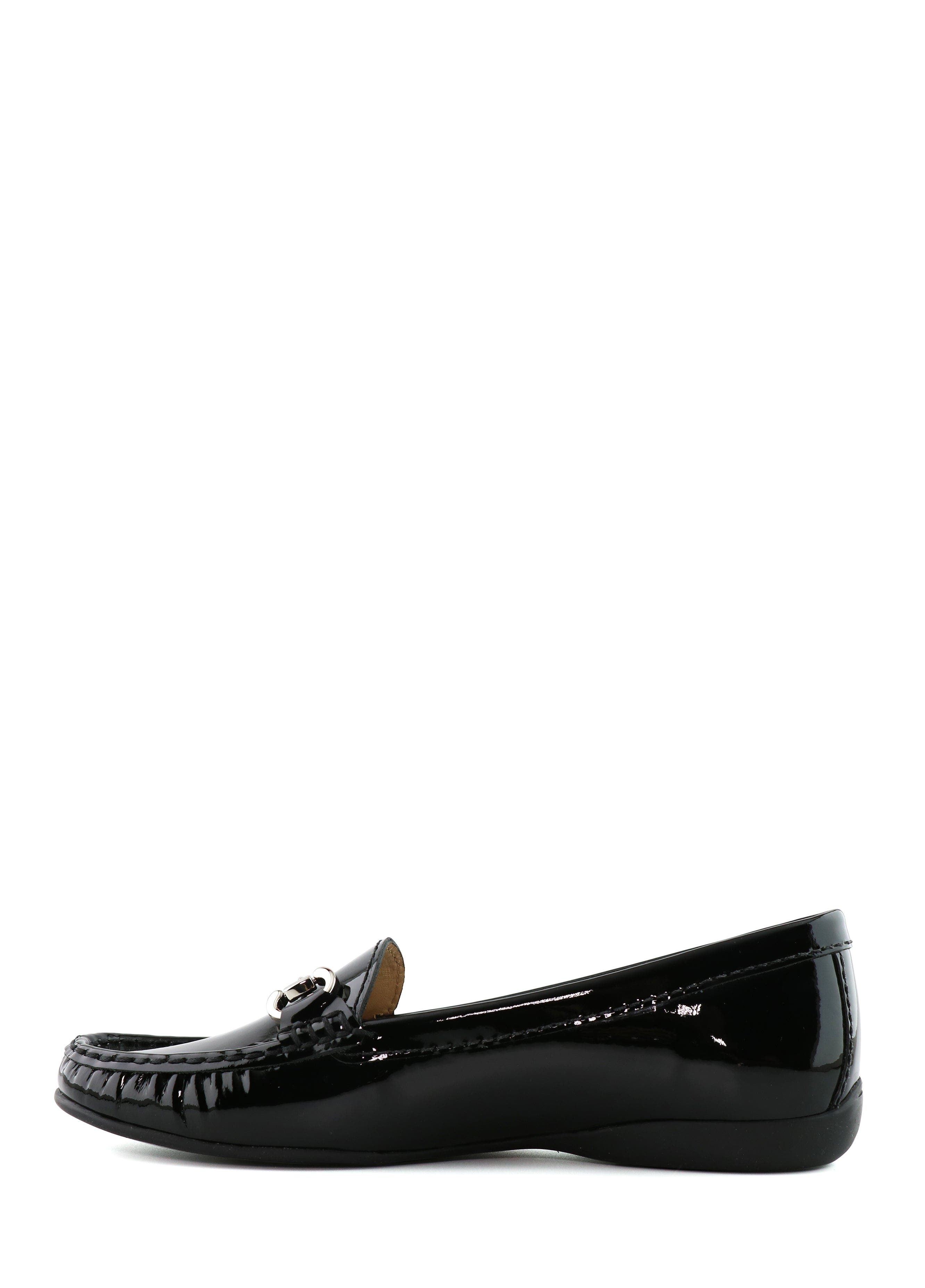 Carter Road Slip On Leather Buckle Loafer, Alternate, color, Black Soft Patent Leather