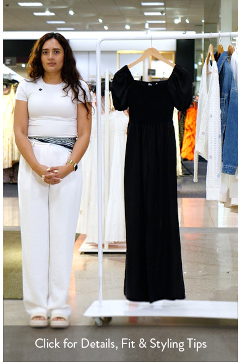 Jolene Smocked Puff Sleeve Jumpsuit video