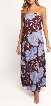 Petal & Pup Ottavia Floral Strapless Maxi Dress