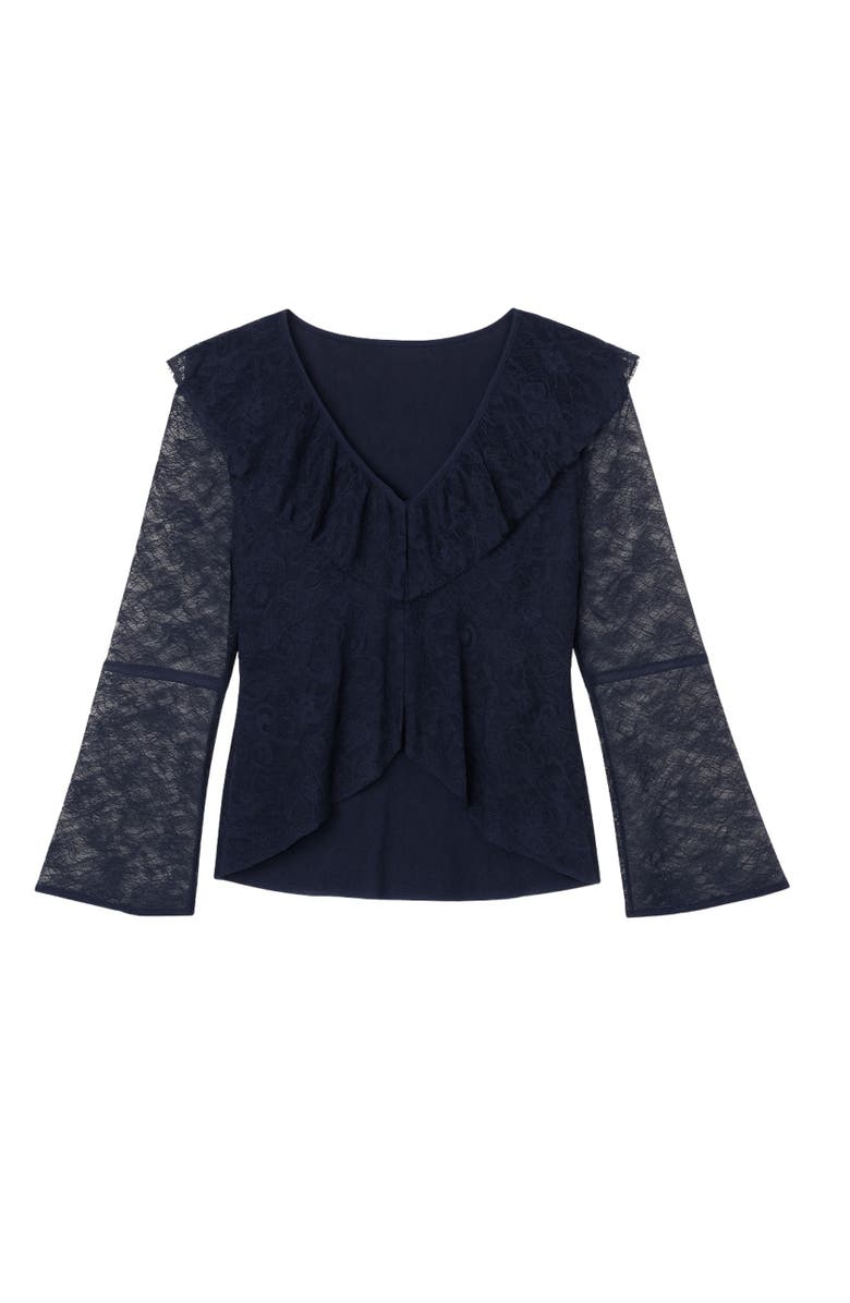 Rebecca Taylor Skye Lace Top, Alternate, color, Maritime Blue