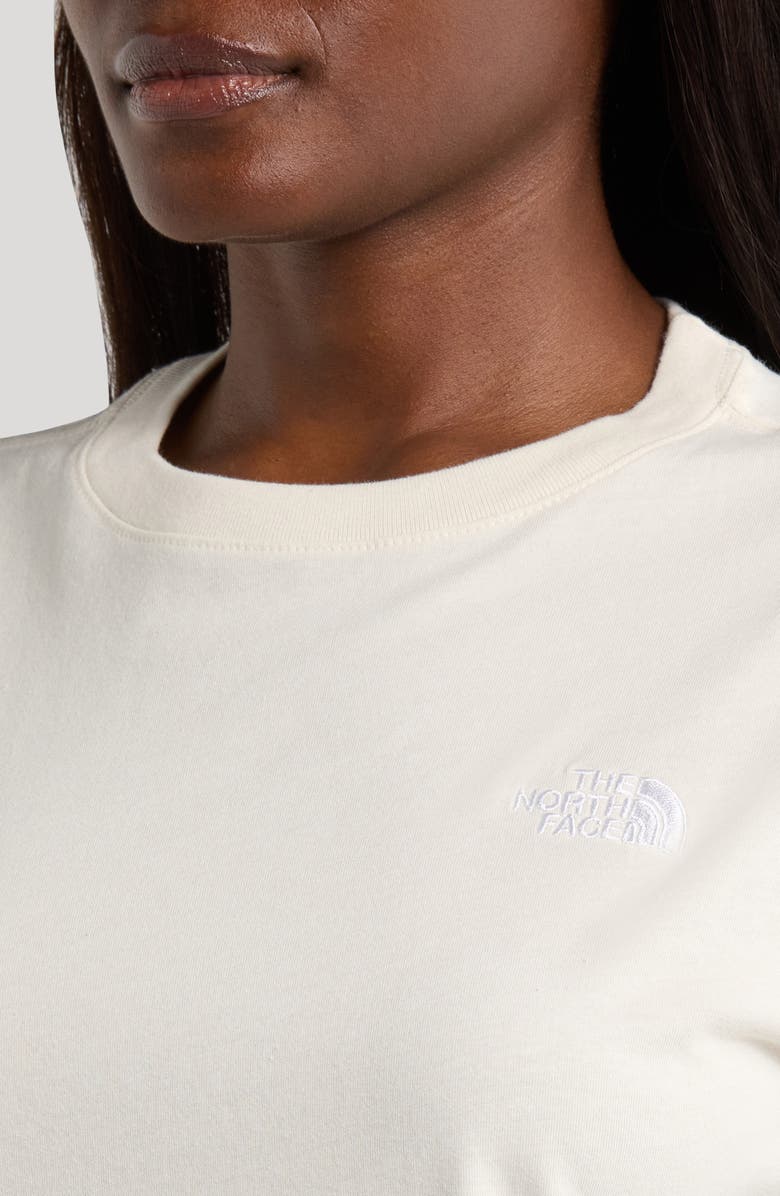 The North Face Evolution Simple Dome Relaxed Crop Cotton T-Shirt, Alternate, color, White Dune