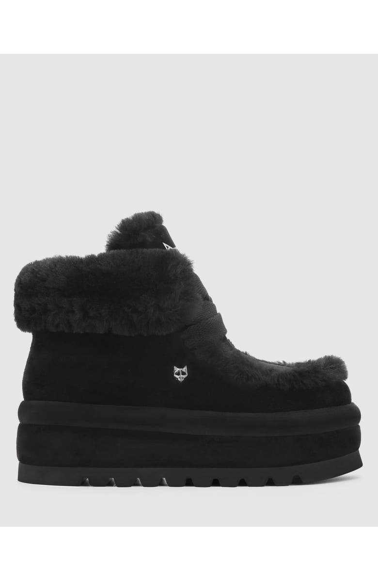 Naked Wolfe Bambi Tan Suede/Shearling, Main, color, Black