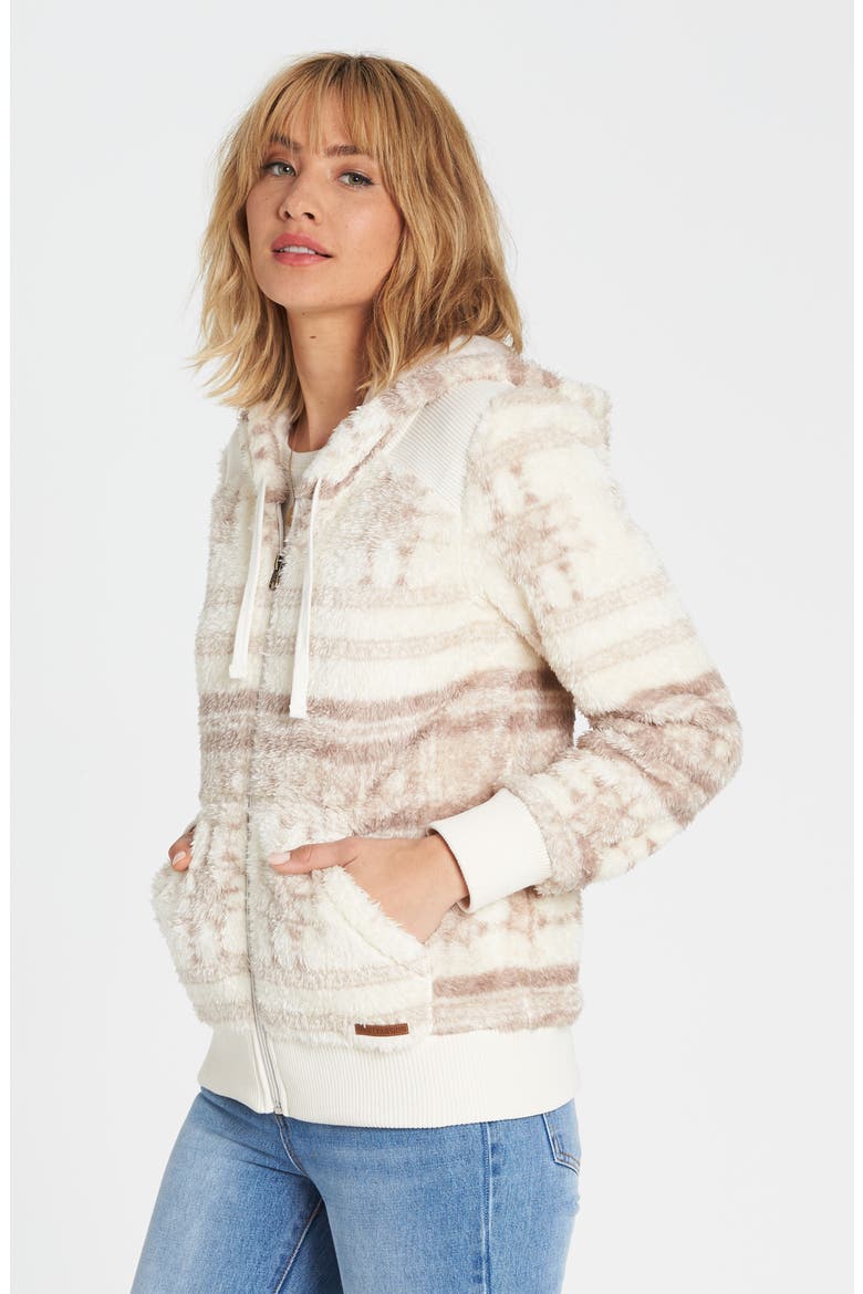 Cozy Down Fleece Hoodie, Alternate, color, NEUTRAL