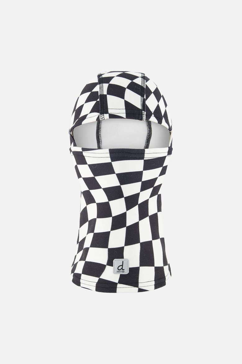 Checkered Brushed Jersey Reflective Full-Coverage Balaclava, Main, color, White Checkered Print