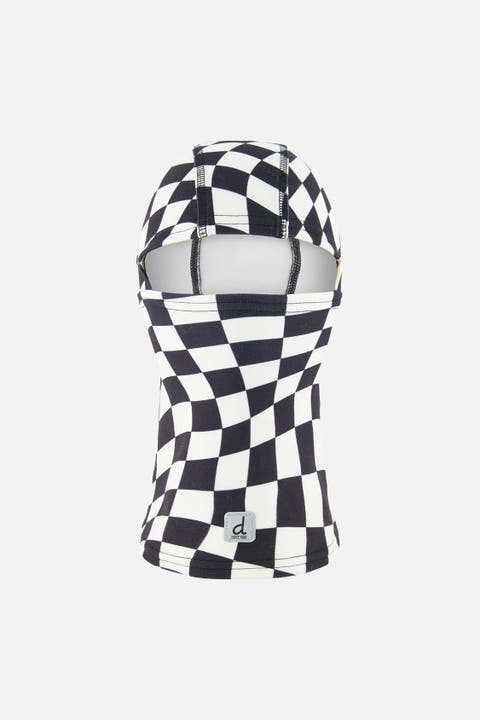 Checkered Brushed Jersey Reflective Full-Coverage Balaclava