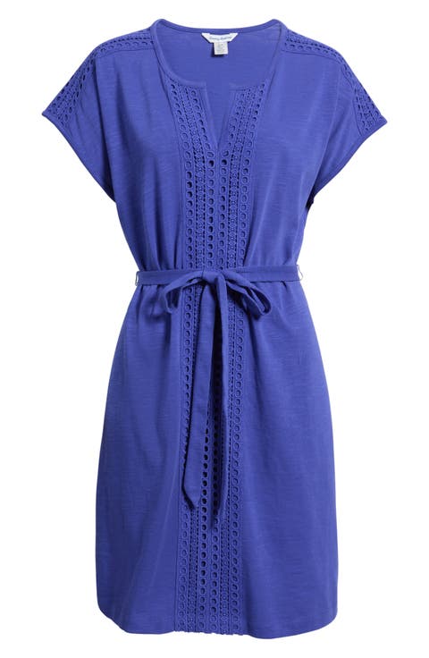 Sunset Harbor Eyelet Trim Dress