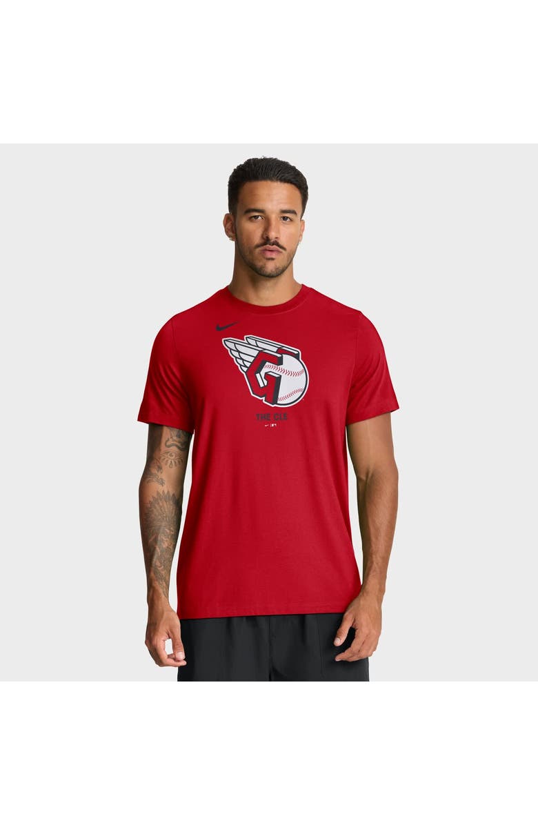 Nike Men's Nike Red Cleveland Guardians Tri-Blend Logo T-Shirt, Main, color, Red