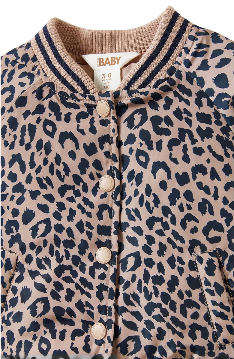 Cotton On Kids Darcey Bomber Jacket, Alternate, color, Oatmilk Leopard