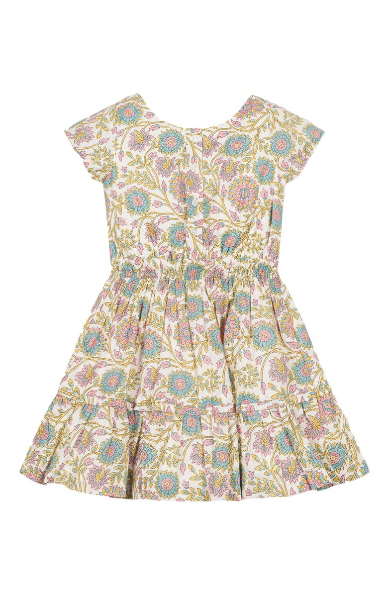 Hope & Henry Girls' Organic Short Sleeve Split Neck Tiered Dress, Kids, Alternate, color, 