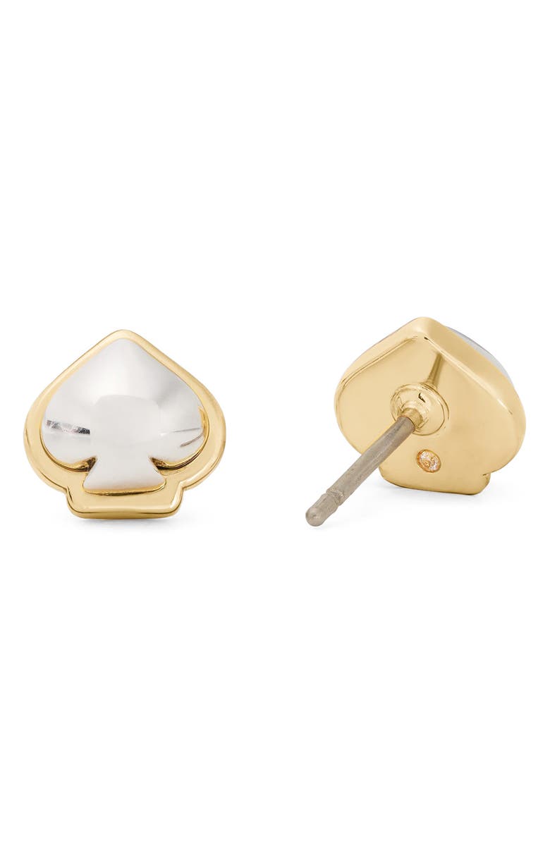 Kate Spade New York mini spade stud earrings, Alternate, color, Silver/ Gold