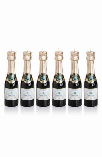 Zodax Set of 6 Mini Champagne Bottle Candles