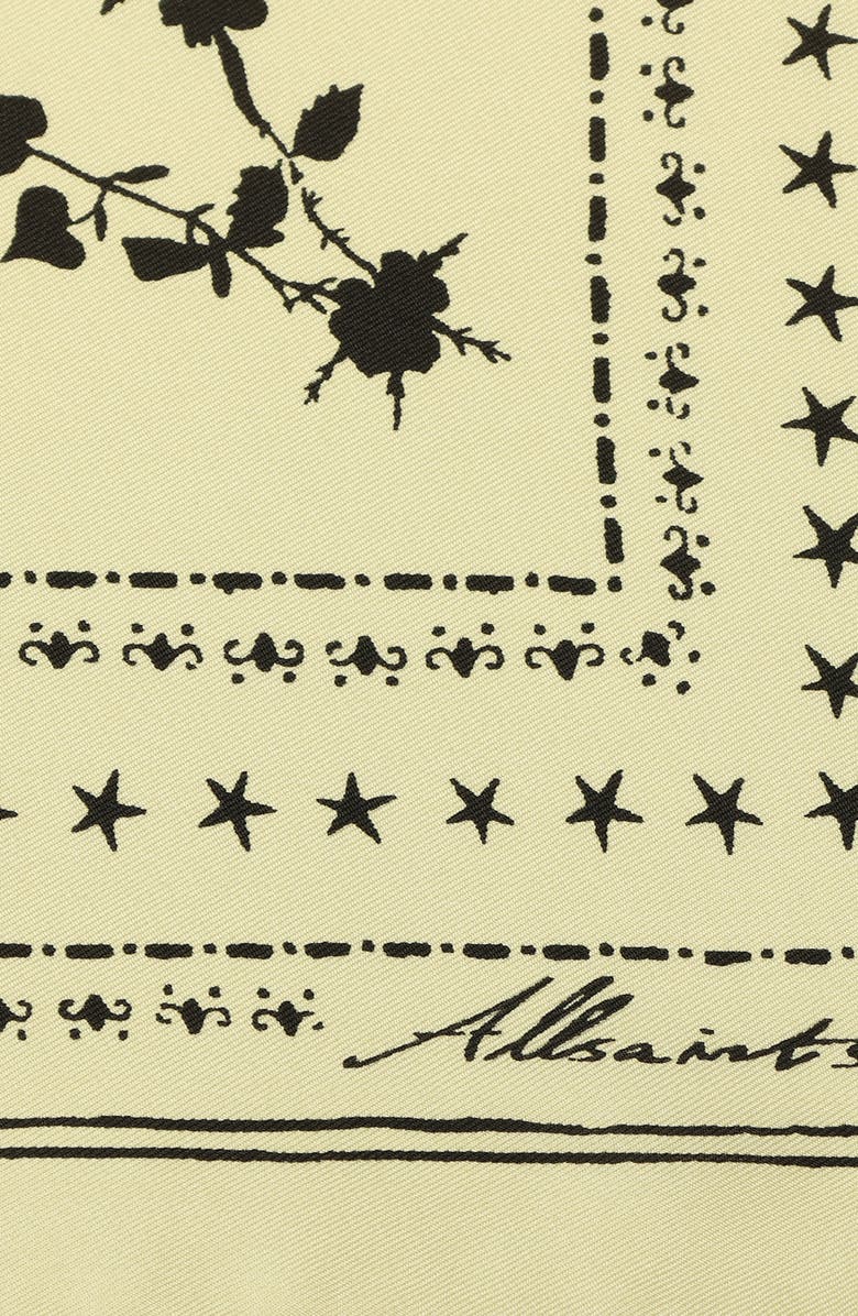 AllSaints Fleur De Lis Silk Bandana, Alternate, color, Hay Yellow