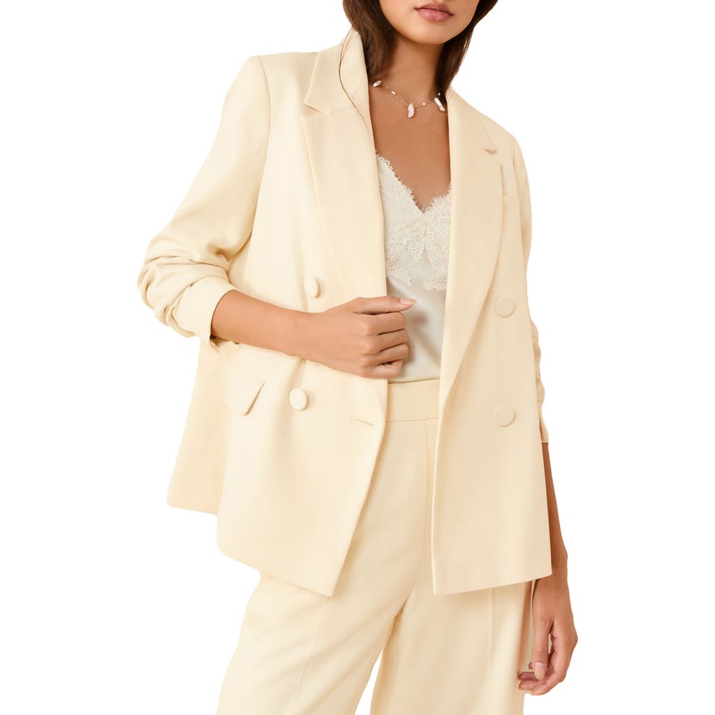 Friends Like These Crosshatch Double Breasted Blazer in Cream  product