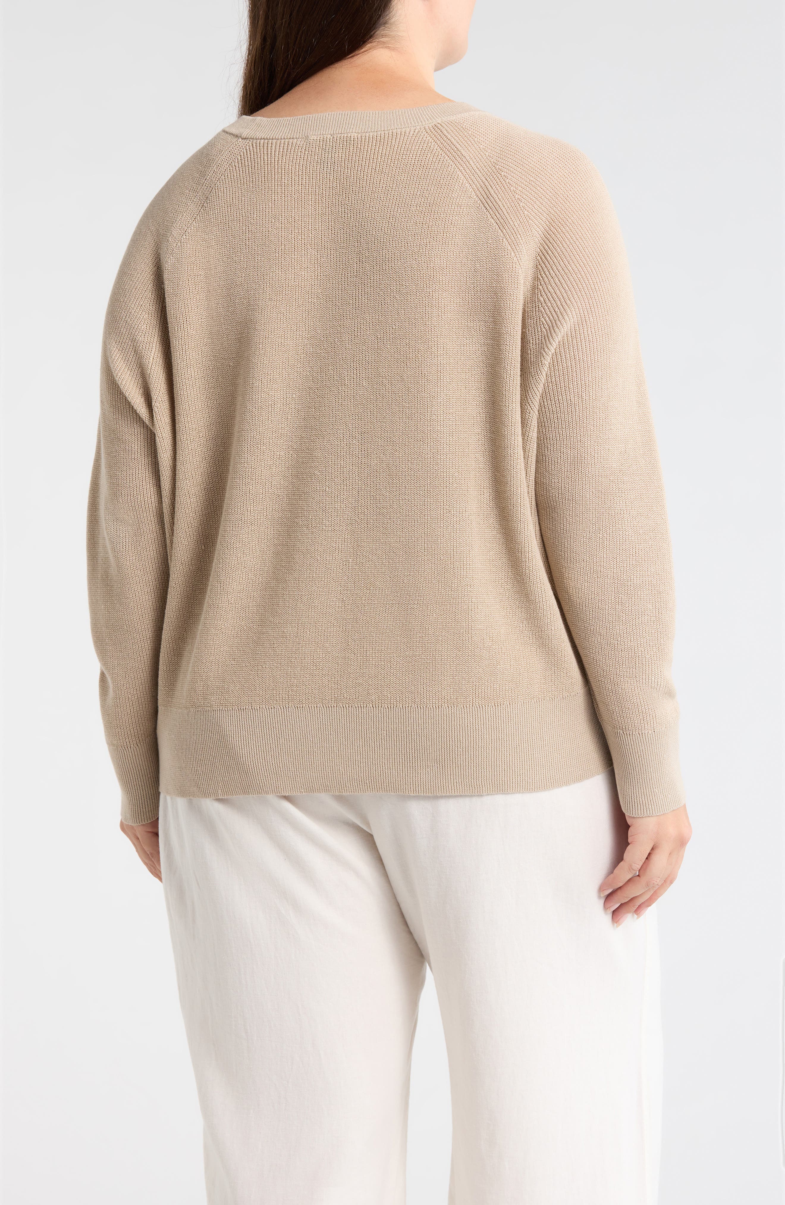 Organic Linen & Cotton Blend Crewneck Sweater - image 2