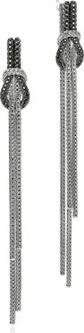John Hardy Love Knot Drop Earrings, Black Sapphire