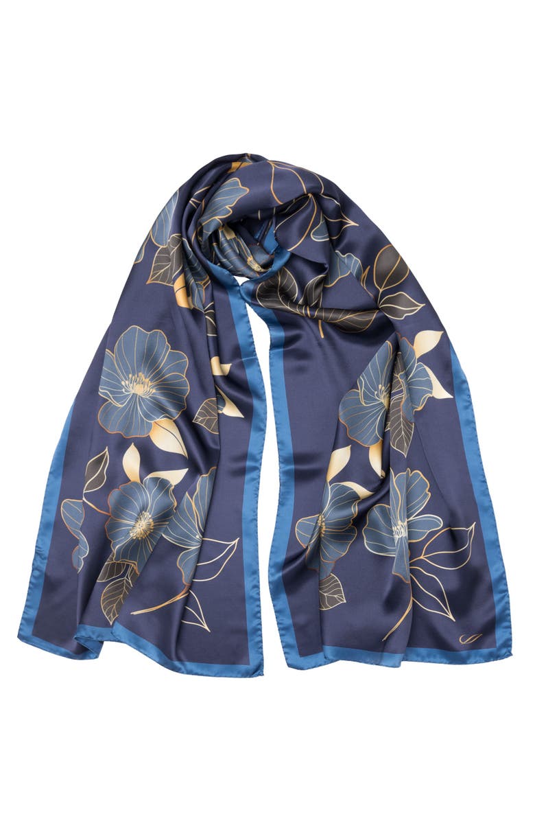 Elizabetta Laura - Silk Scarf/Shawl for Women, Main, color, Navy