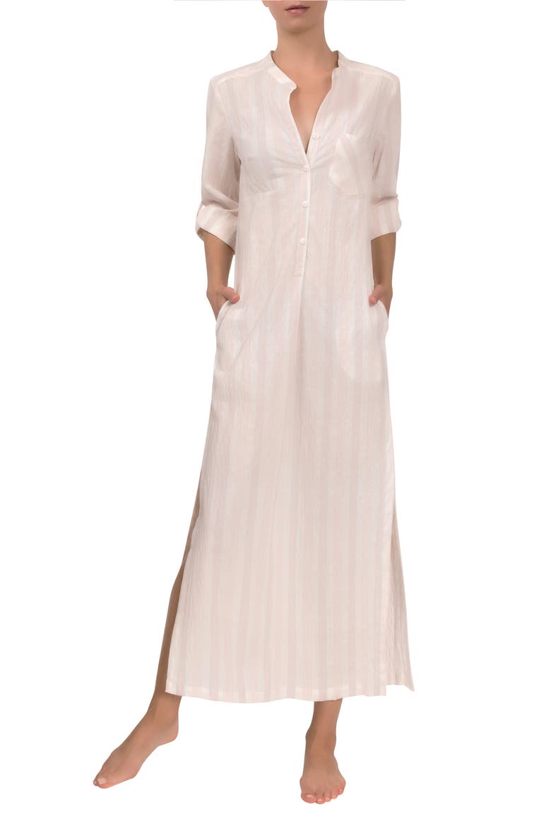 Tracey Stripe Cotton Nightgown, Main, color, STRAWBERRY STRIPE