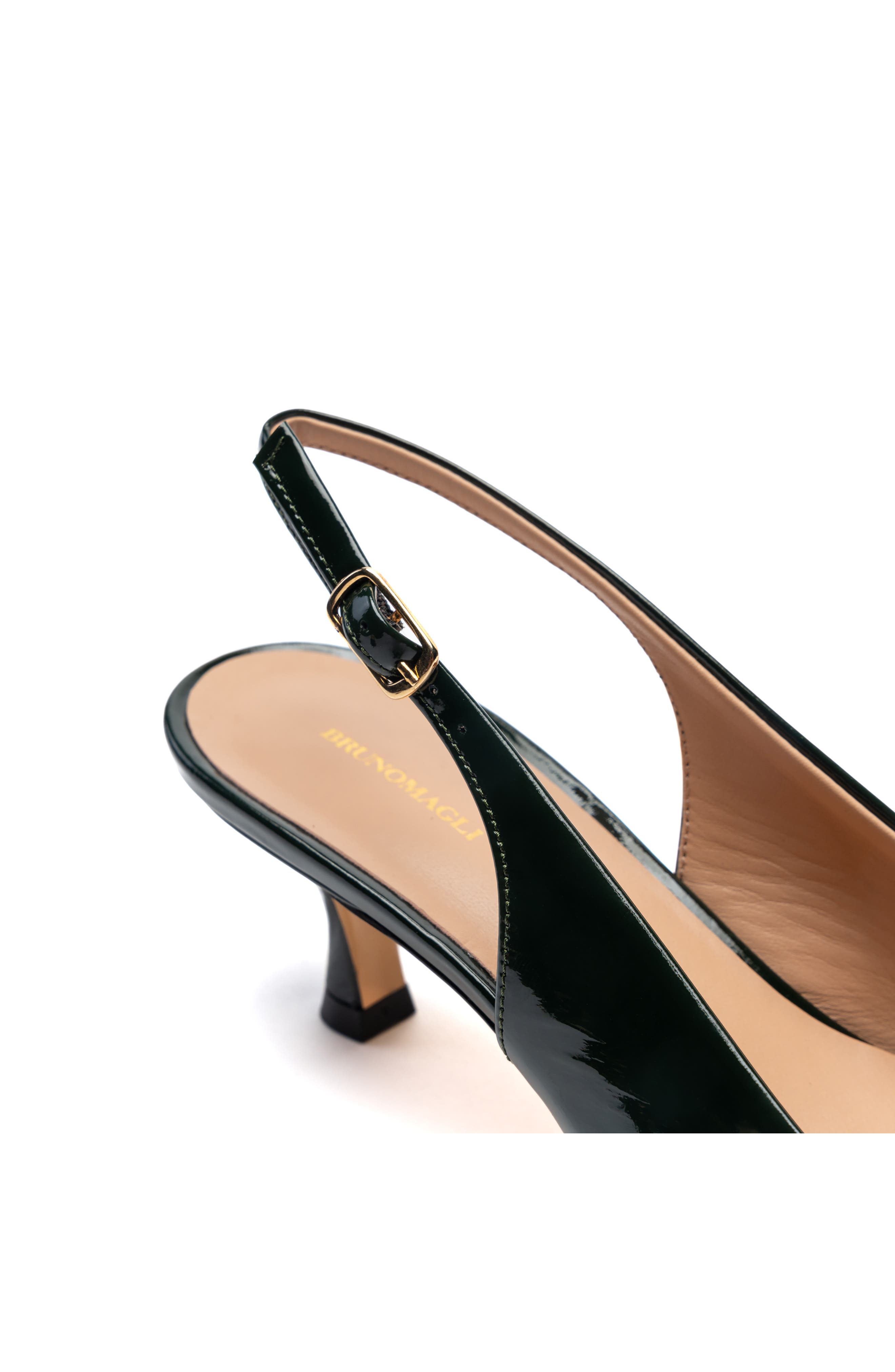 Palerma Pointed Toe Kitten Heel Slingback Pump, Alternate, color, EMERALD PATENT
