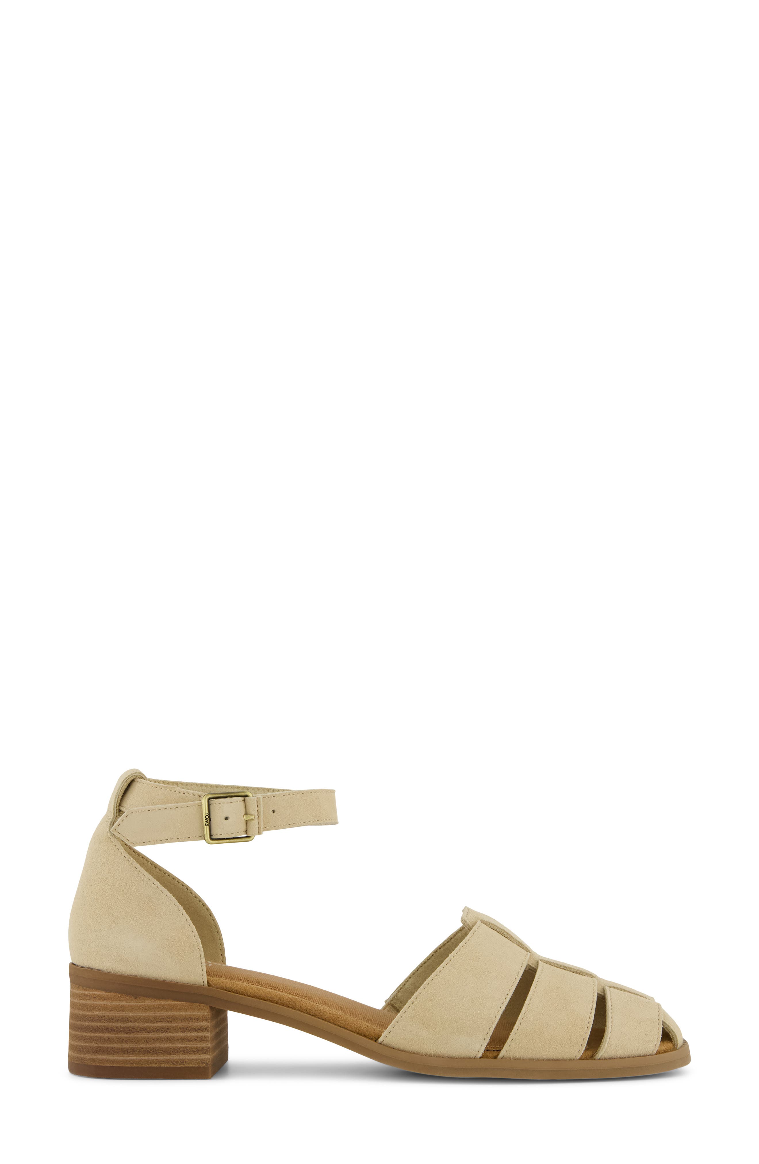 Jaclyn Ankle Strap Fisherman Sandal, Alternate, color, LIGHT BEIGE