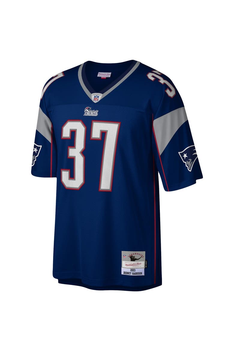 Men's Mitchell & Ness Rodney Harrison Navy New England Patriots Legacy Replica Jersey, Alternate, color, Navy