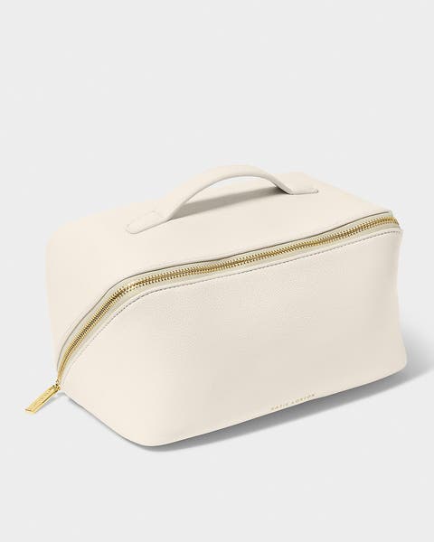 Large Makeup and Toiletry Bag in Off White