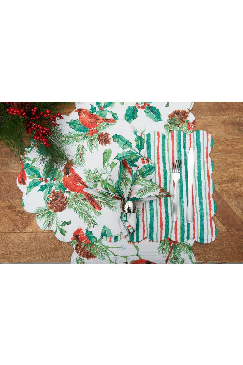 Delwyn Cardinal Placemats Set of 6 13" x 19", Alternate, color, Red