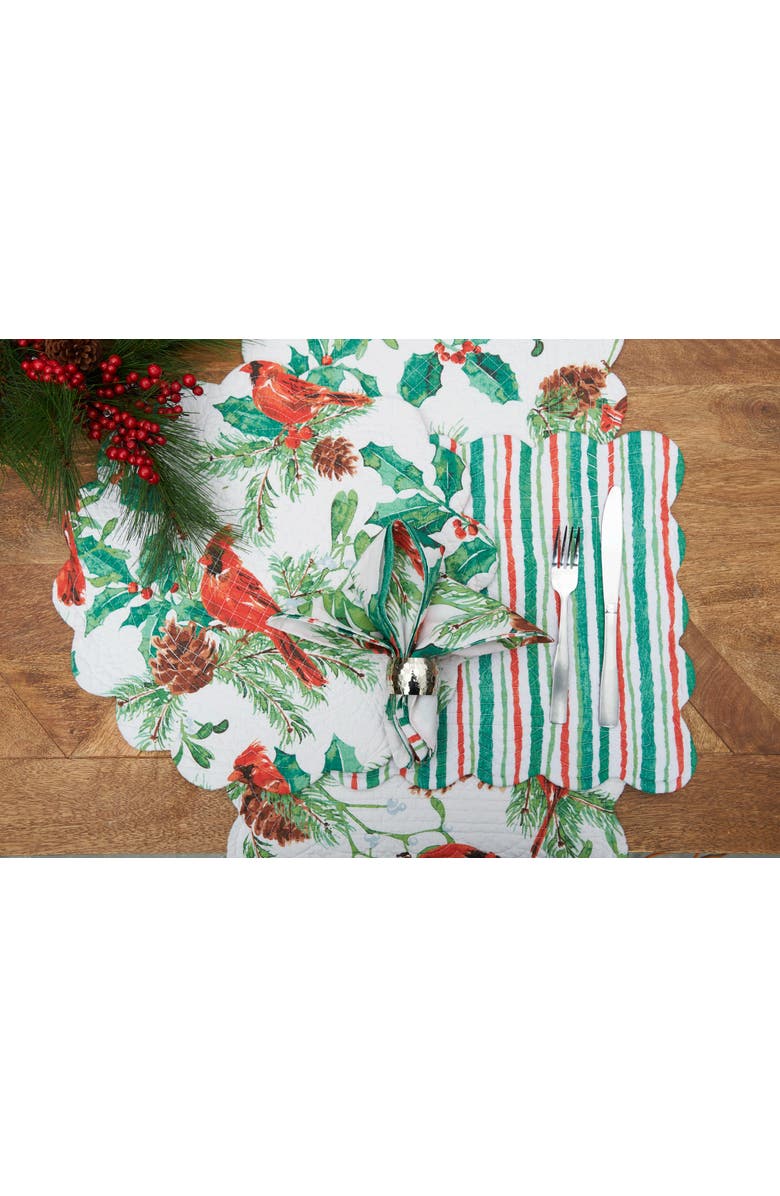 C&F Home Delwyn Cardinal Table Runner 14" x 51", Alternate, color, Green