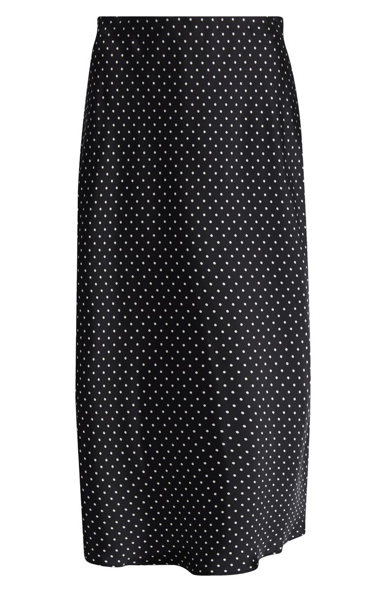 Lauren Ralph Lauren Satin Charmeuse Midi Skirt, Alternate, color, Black/ Cream