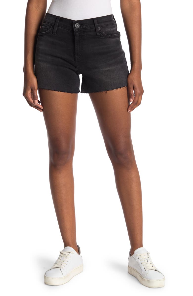 Hudson Jeans Gracie Mid Rise Raw Hem Denim Shorts, Main, color, 