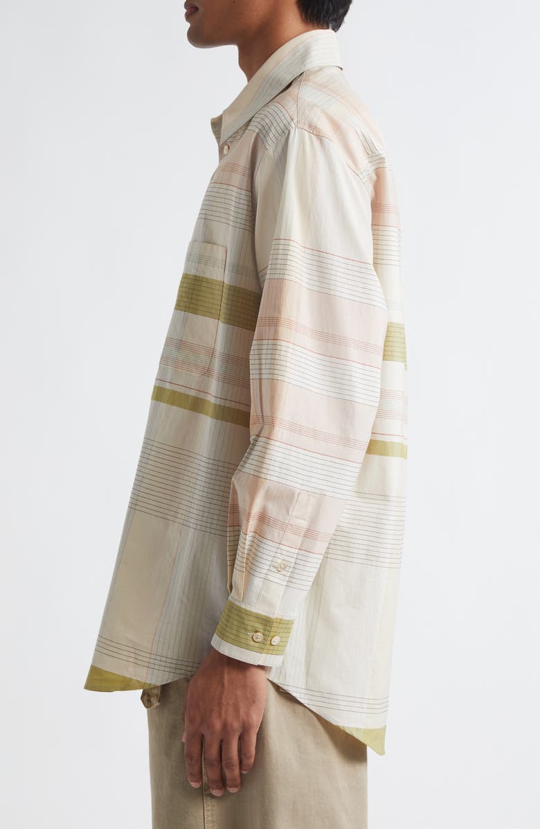 Lemaire Relaxed Check Cotton Button-Up Shirt, Alternate, color, 