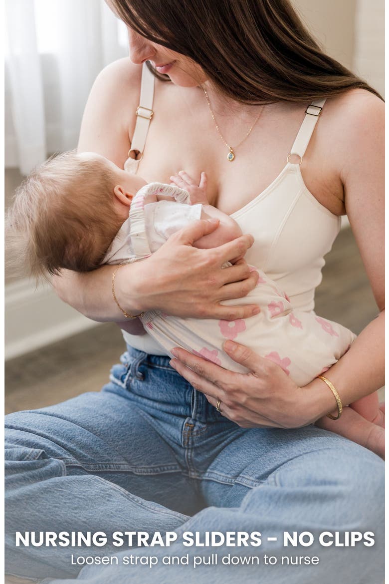 Busty Size Amelia Maternity, Nursing and Pumping Tank Top, Alternate, color, Cream