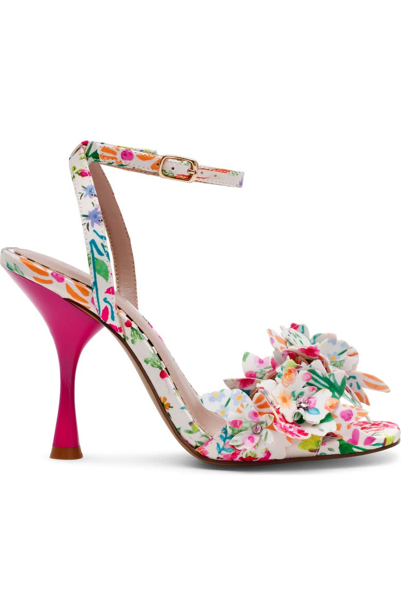 Betsey Johnson Hilley Ankle Strap Sandal, Alternate, color, Natural Floral Multi