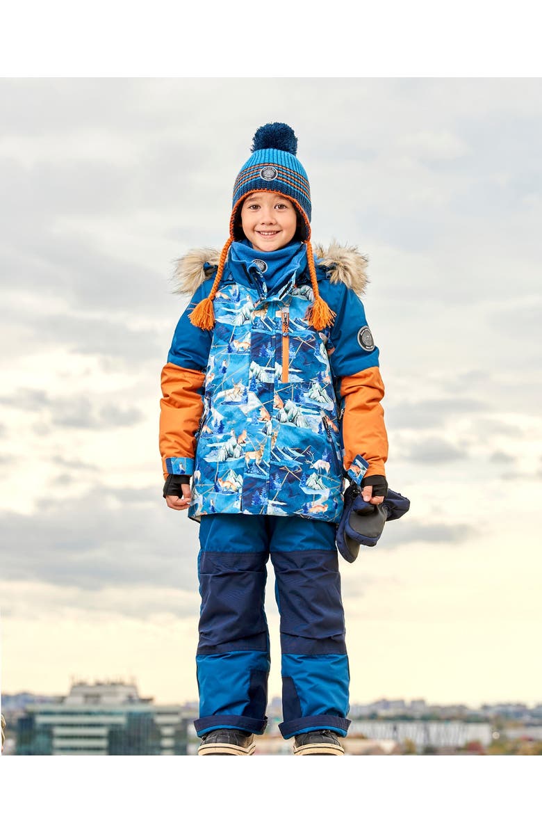 Deux par Deux Baby Boy's Peruvian Knit Hat Blue And Orange, Alternate, color, 