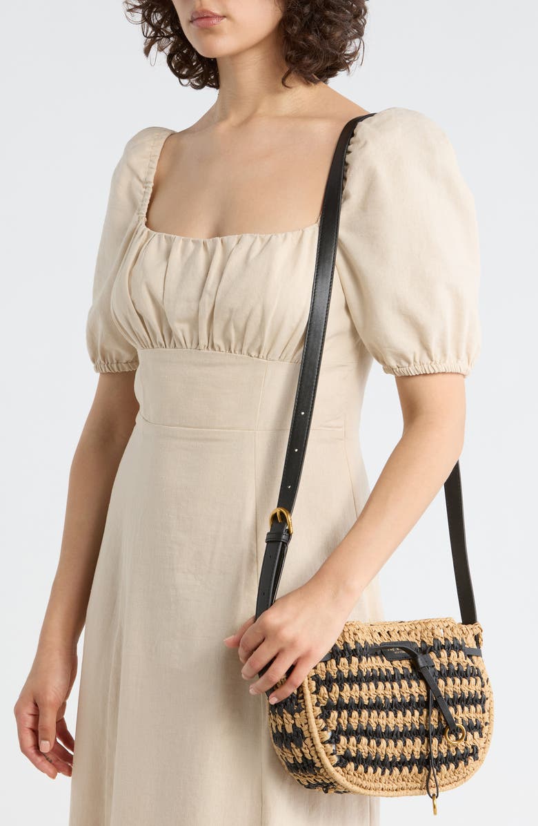 rag & bone River Raffia Crossbody Bag, Alternate, color, Black Mult