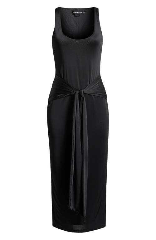 GOOD AMERICAN GOOD AMERICAN SLINKY RUCHED SLEEVELESS JERSEY MIDI DRESS 