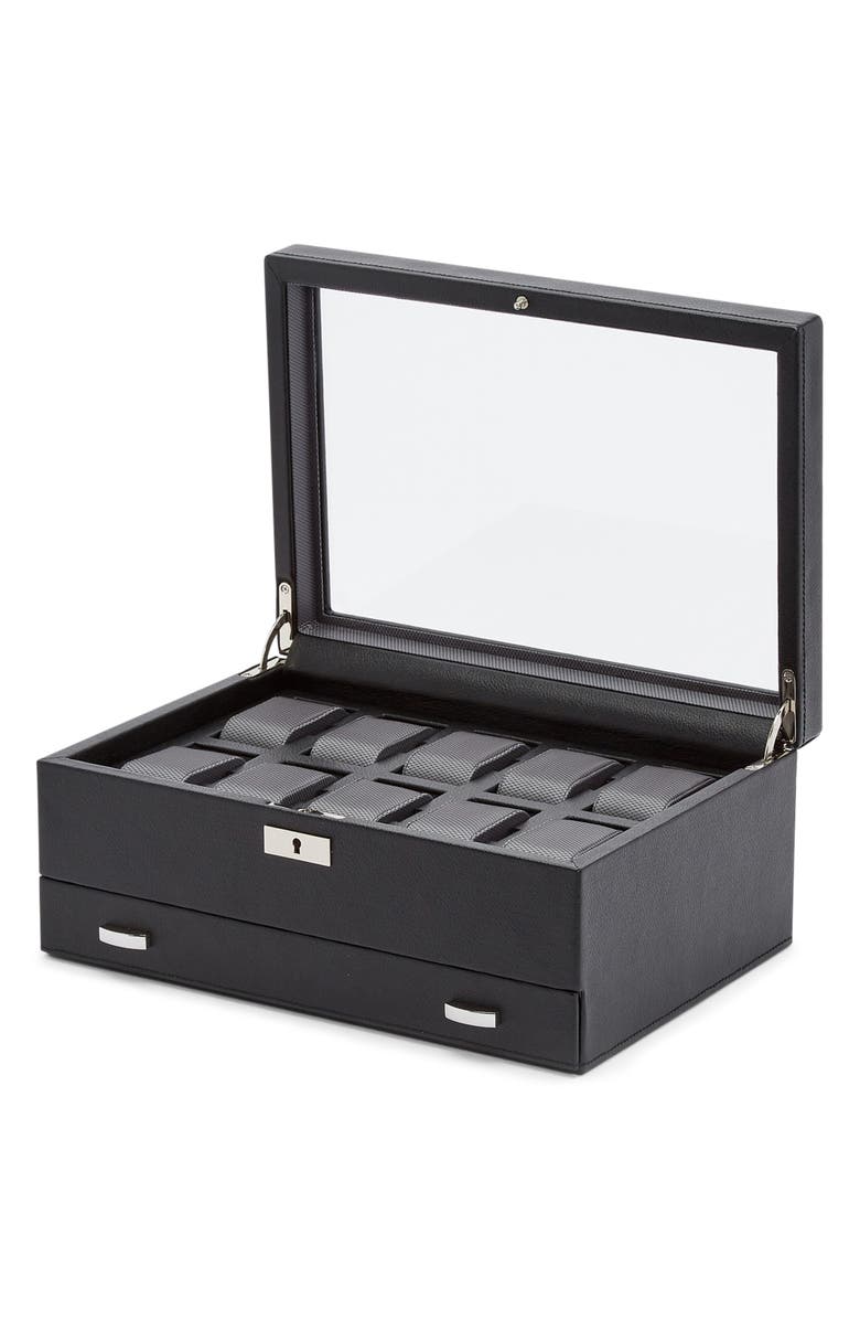 WOLF Viceroy 10-Piece Watch Box with Drawer, Alternate, color, 