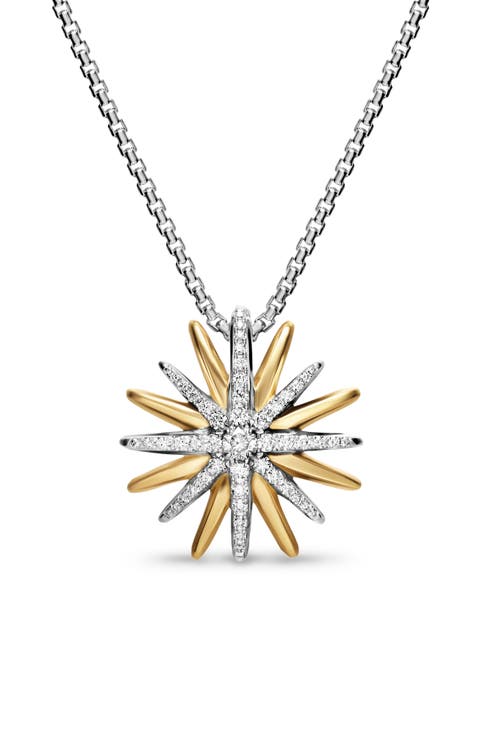 Starburst 18k Gold Diamond Necklace