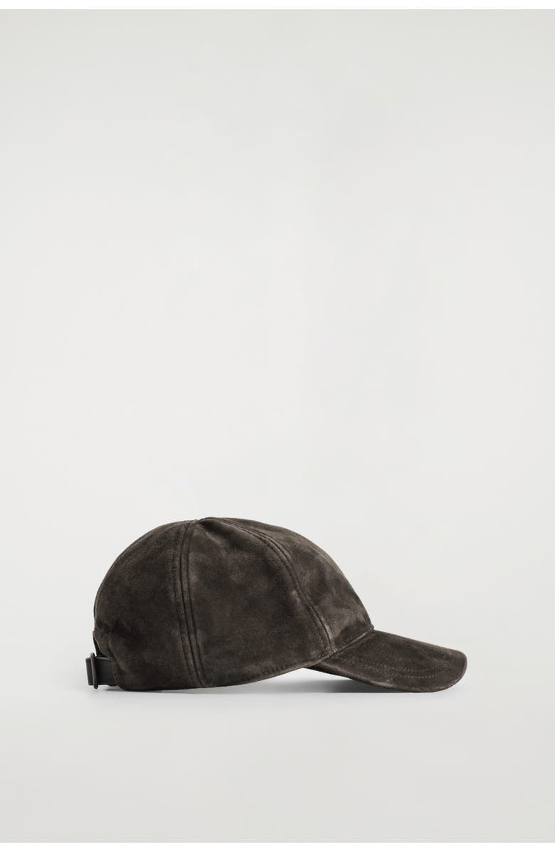 COS Suede Baseball Cap, Main, color, Chocolate