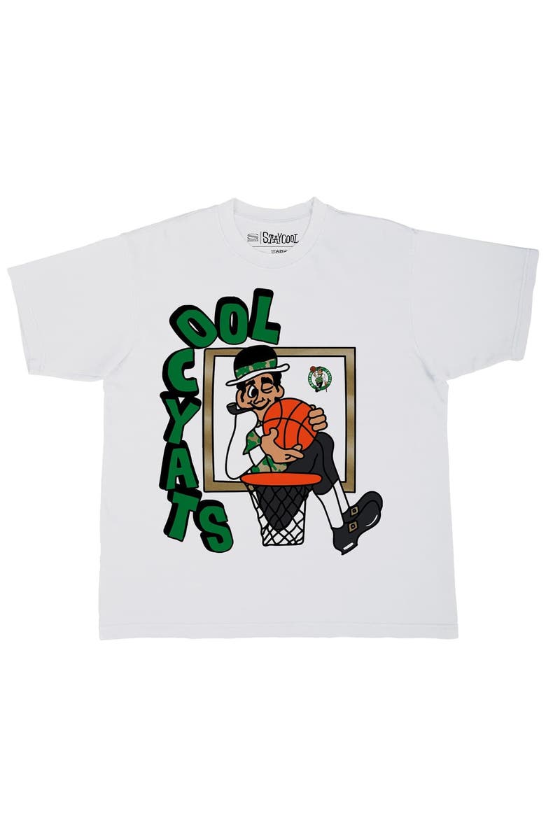 Stadium Essentials Men's Stadium Essentials White Boston Celtics NBA x Staycool Mascot Oversized T-Shirt, Alternate, color, White